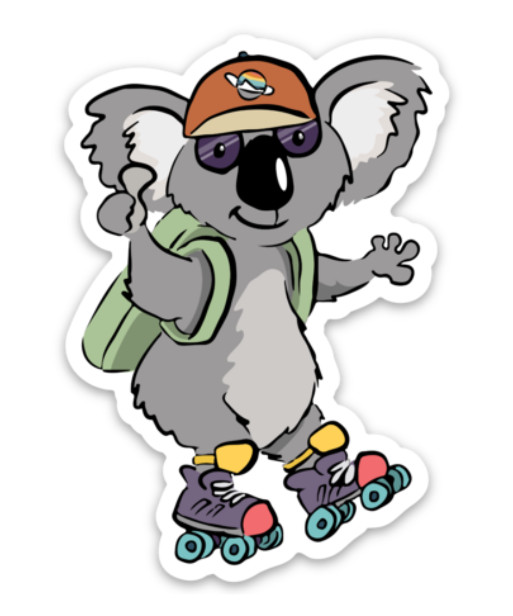 Skating Koala Sticker_Animal Patch