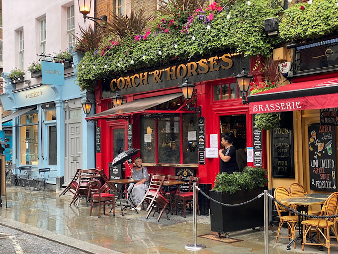 A good pint of Guinness at the pub Coach & Horses in London