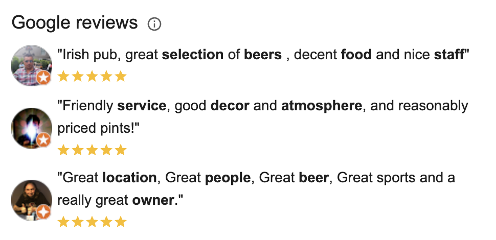 The Sheephaven Bay Google Reviews for the best pint of Guinness in London.